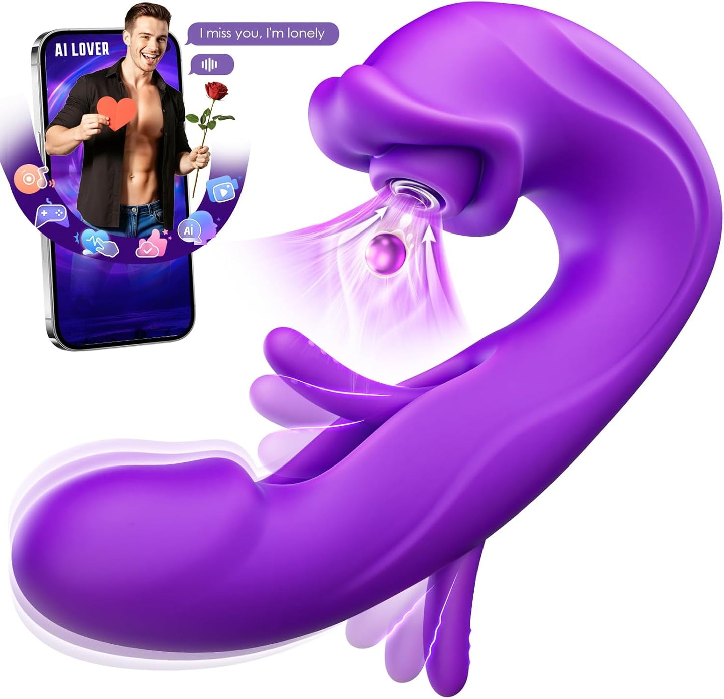 🎁⚡️2026  New AI Sync G-Spot Vibrator Support APP Control 🌹 7 Vibration & 5 Licking Modes + Free Mystery Gift | 30-Day Fast Refund