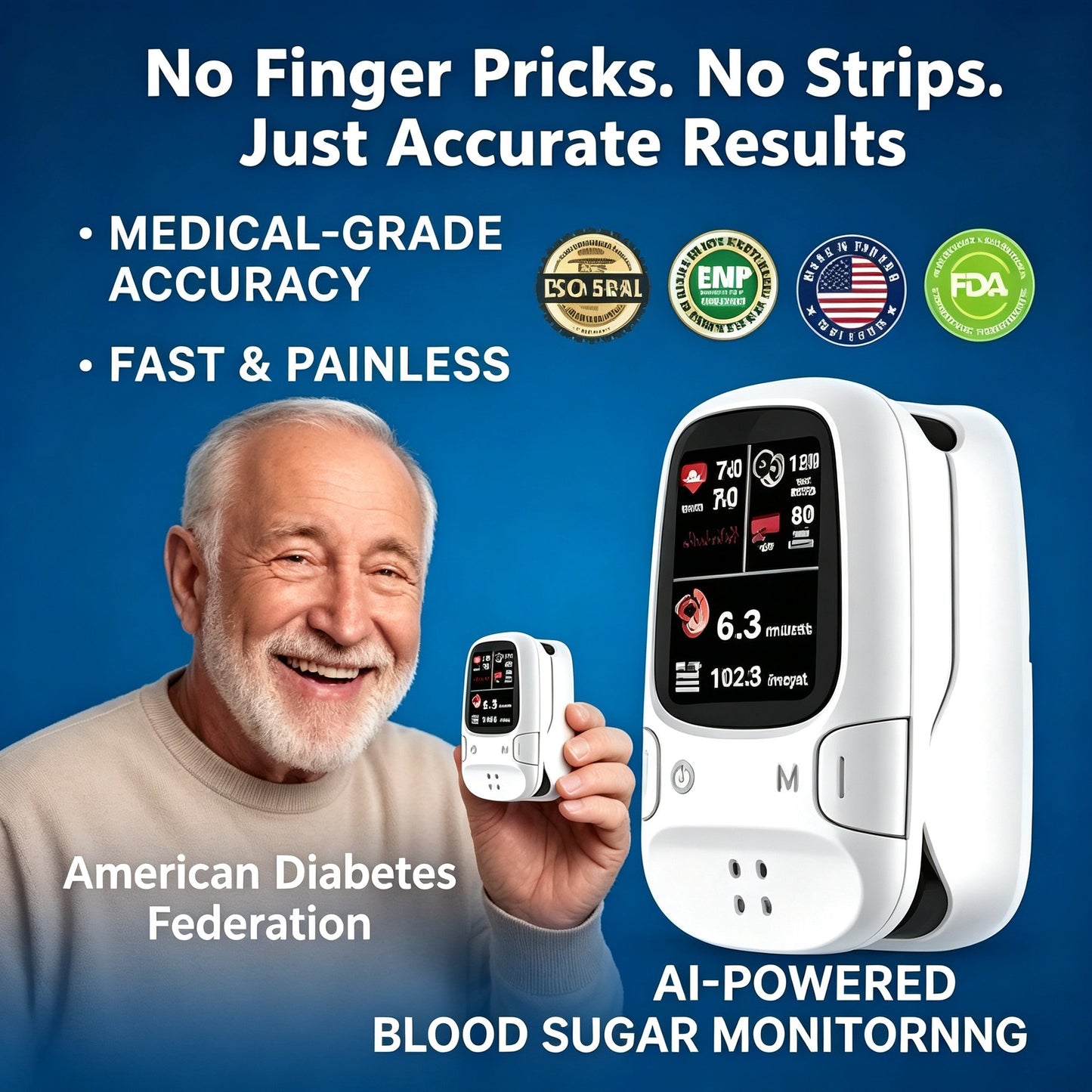 Limited Time 69% OFF TLWQRLD™  Non-Invasive Blood Glucose Meter 99.9% Accuracy